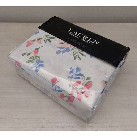 Ralph Lauren MAGGIE FLORAL White Queen Sheet Set w/Xtra Two Standard Pillowcases - Picture 5 of 13